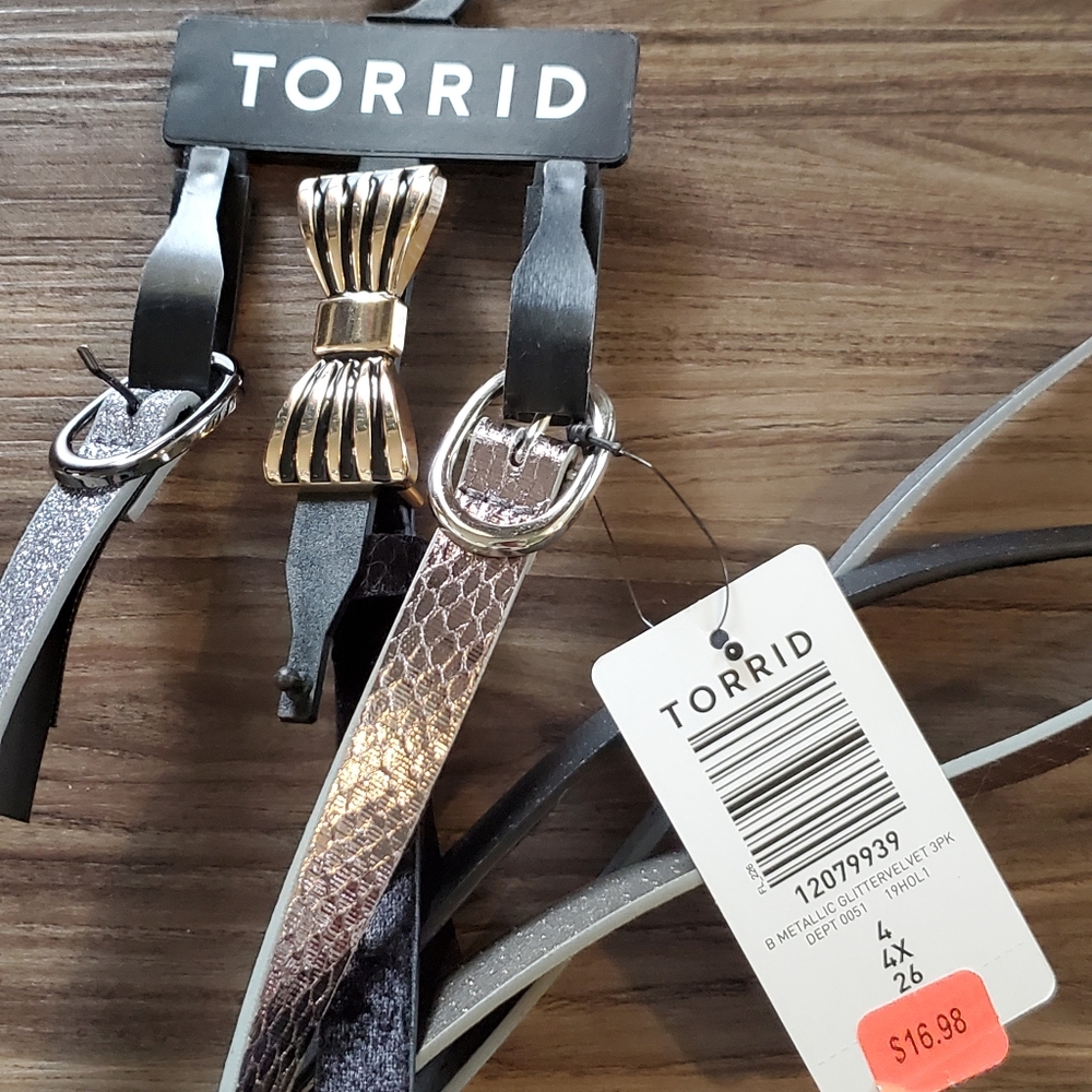 Torrid size 4 set of 3 belts, brand new, never worn.